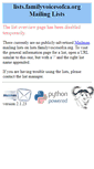 Mobile Screenshot of lists.familyvoicesofca.org
